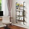 Costway 1/2 PCS 4-Tier Wall-mounted Ladder Shelf Display Bookshelf with Heavy-duty Metal Frame